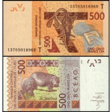 W A S Togo P-819Tb Fe 500 Francs 2013