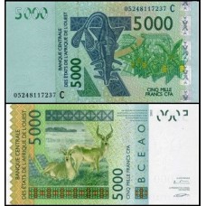 W A S Burkina Faso P-317Cc Fe 5.000 Francs 2005 W A S Burkina Faso P-317Cc Fe 5.000 Francs 2005