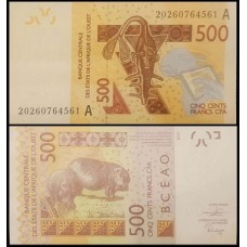 W A S Costa do Marfim P-119Ai Fe 500 Francs 2020