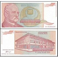 Yugoslavia Iugoslávia P-137a Fe 500.000.000.000 Dinara 1993