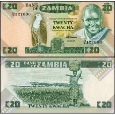 Zâmbia P-27e Fe 20 Kwacha ND (1980-88)