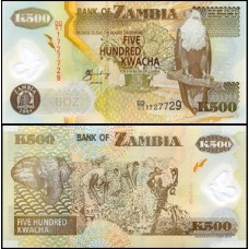 Zâmbia P-43c Fe 500 Kwacha 2004 Polímero