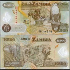 Zâmbia P-43g Fe 500 Kwacha 2009 Polímero