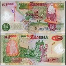 Zâmbia P-44g Fe 1.000 Kwacha 2009 Polímero