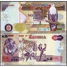 Zâmbia P-45d Fe 5.000 Kwacha 2008