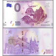 Zero Euro Miniatur Wunderland Hamburg 18 Years Oficial Fe
