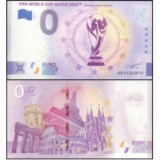 Zero Euro FIFA - Copa Qatar Taça 2022 Fe - Cédula Não Oficial