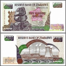 Zimbabwe P-11a Fe 500 Dollars 2001