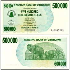 Zimbabwe P-51 Fe 500.000 Dollars 2007