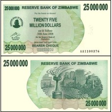 Zimbabwe P-56 Fe 25.000.000 Dollars 2008