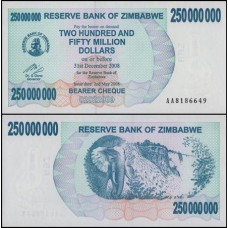 Zimbabwe P-59 Fe 250.000.000 Dollars 2008