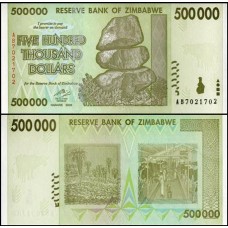 Zimbabwe P-76a Fe 500.000 Dollars 2007