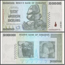Zimbabwe P-79a Fe 50.000.000 Dollars 2008