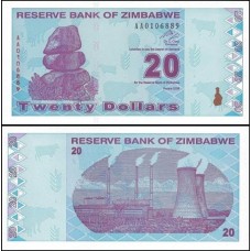 Zimbabwe P-95 Fe 20 Dollars 2009