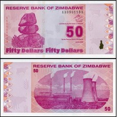 Zimbabwe P-96 Fe 50 Dollars 2009