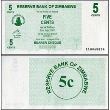 Zimbabwe P-34 Fe 5 Cents 2006 Zimbabwe P-34 Fe 5 Cents 2006