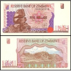 Zimbabwe P-5a Fe 5 Dollars 1997