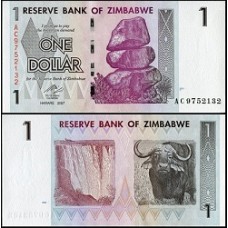 Zimbabwe P-65 Fe 1 Dollar 2007