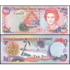 Cayman Islands Ilhas Caimã P-28a Fe 10 Dollars 2001 Rainha ♛