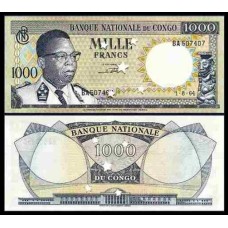 Congo Democratic Republic P-8a Fe 1.000 Francs 1964 Resgatada
