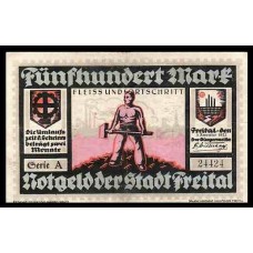 Germany Alemanha Freital 500 Mark 1922 M-1575.1 Sob Série A