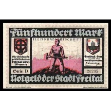 Germany Alemanha Freital 500 Mark 1922 M-1575.4 Sob Série D