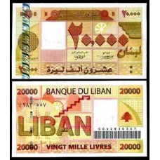 Lebanon Líbano P-87 Fe 20.000 Livres 2004