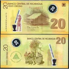 Nicarágua P-202b Fe 20 Córdobas L.2007 (2012) Polímero
