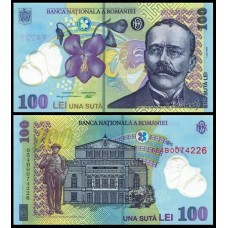 Romania Romênia P-121e Fe 100 Lei 2009 Polímero Ion Luca Caragiale