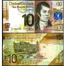 Scotland Escócia P-229Ja Fe 10 Pounds 2009 Clydesdale Bank 