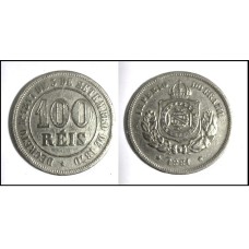 Brasil 100 Réis 1881 V-011Cupro-Níquel Mbc (105)