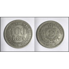 Brasil 100 Réis 1881 V-011 Cupro-Níquel Mbc (106)