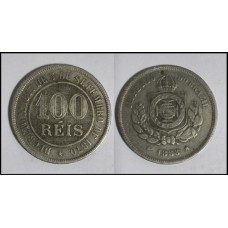 Brasil 100 Réis 1888 V-030 Cupro-Níquel Bc (370)
