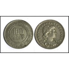 Brasil 100 Réis 1934 V-088 Cupro-Níquel Mbc (582)