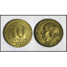 Brasil 10 Centavos 1955 V-205 Br-Al Sob José Bonifácio (476)