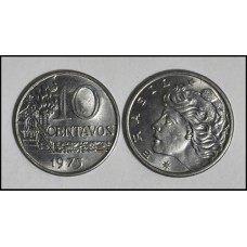 Brasil 10 Centavos 1975 V-299 Inox Sob (340)