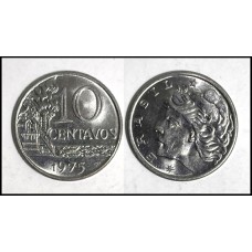Brasil 10 Centavos 1975 V-299 Inox Fc (633)