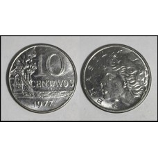 Brasil 10 Centavos 1977 V-301 Inox Fc (343)