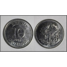 Brasil 10 Cruzados 1988 V-396 Inox Fc (345)