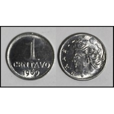 Brasil 1 Centavo 1969 V-288 FC Inox Efígie da República (290)