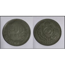 Brasil 200 Réis 1880 V-022 Cupro-Níquel Sob (157)