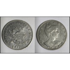 Brasil 200 Réis 1901 V-055 Cupro-Níquel FC (168)