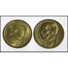 Brasil 20 Centavos 1955 V-213 Br-Al Ruy Barbosa (572)