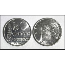 Brasil 20 Centavos 1975 V-306 Fc Inox Petróleo (635)