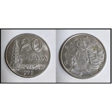Brasil 20 Centavos 1979 V-310 Sob Inox Petróleo (82)