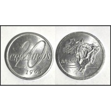 Brasil 20 Cruzeiros 1965 V-285 Fc Alumínio (535)