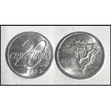 Brasil 20 Cruzeiros 1965 V-285 Sob Alumínio (650)