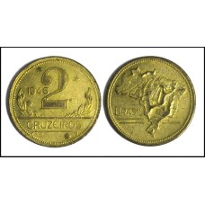 Brasil 2 Cruzeiros 1946 V-242 Fc Bronze-Alumínio (520)