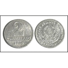 Brasil 2 Cruzeiros 1960 V-282 Fc Alumínio (612) Brasil 2 Cruzeiros 1960 V-282 Fc Alumínio (612)