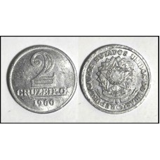 Brasil 2 Cruzeiros 1960 V-282 Fc Alumínio (613)